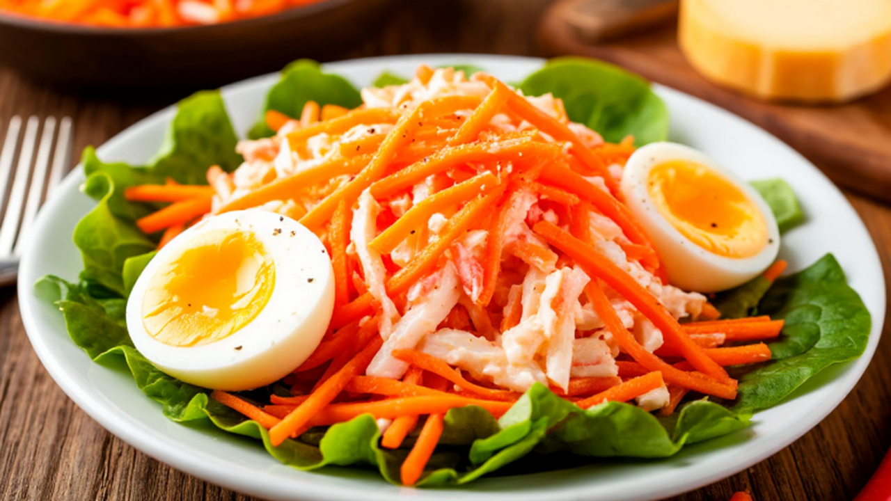 Всего 4 ингредиента — максимум вкуса: отличный салат на обычный и праздничный стол Быстрый салат с крабовыми палочками: всего 4 ин...